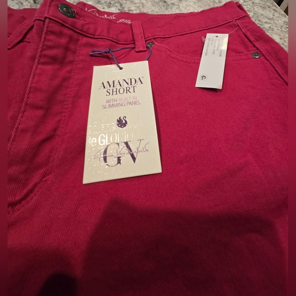 Gloria Vanberbilt Amanda Shorts Aster Pink Nwt - Picture 8 of 9